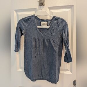 Abercrombie & Fitch Blue V-Neck Swing Sweater